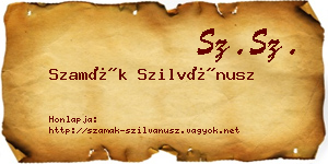 Szamák Szilvánusz névjegykártya